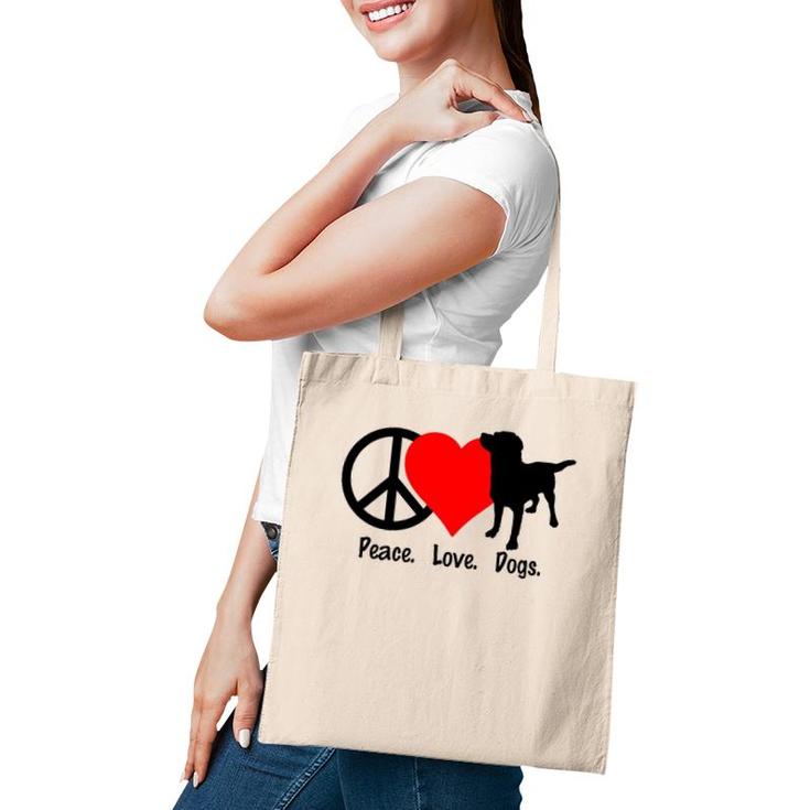 Peace Love Dogs  Tee Dog Puppy Tote Bag