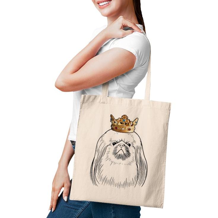 Pekingese Dog Wearing Crown  Tote Bag