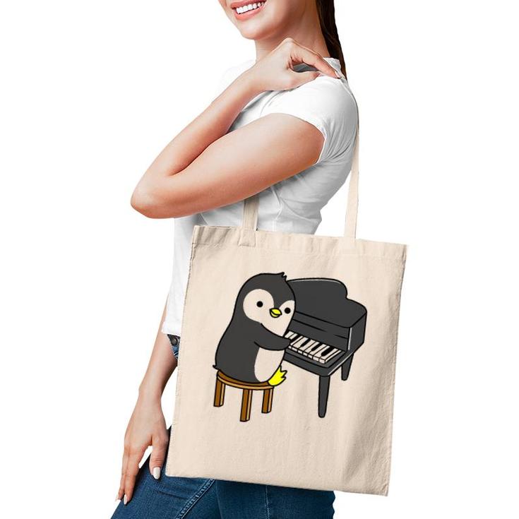 Penguin Playing Piano Pianist Gift Tote Bag