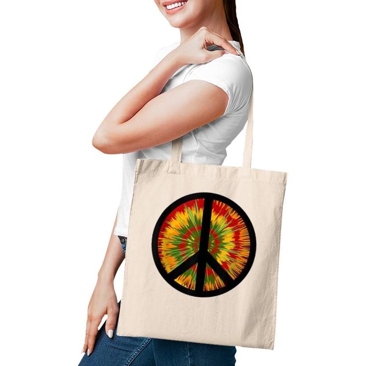 Psychedelic Trip Peace Sign 60'S 70'S  Tote Bag