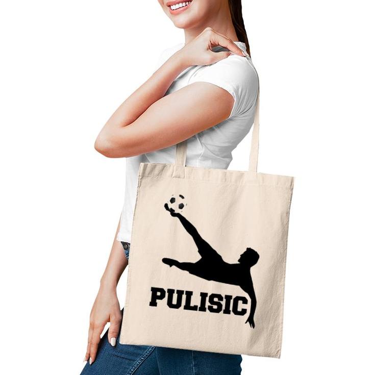 Pulisic Soccer Football Fan Silhouette And Football S Tote Bag