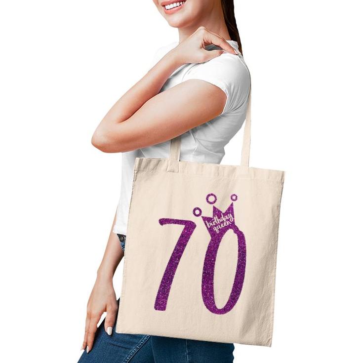 Purple 70Th Birthday 70Th Birthday Queen Tote Bag