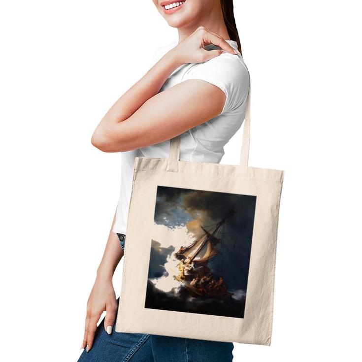 Rembrandt Christ In The Storm On The Sea Of Galilee Tote Bag
