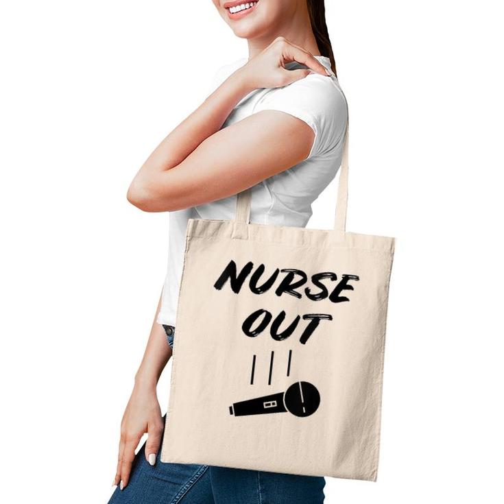 Retired Nurse Out Retirement Gift Funny Retiring Mic Drop Tote Bag