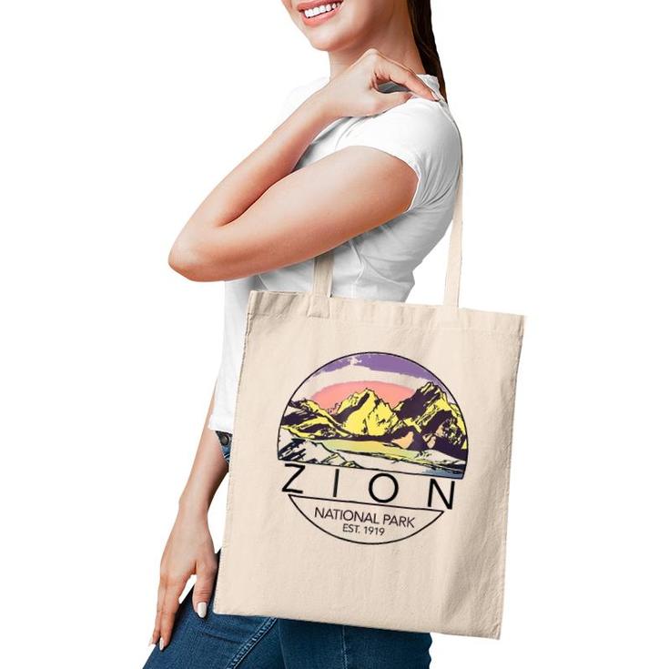 Retro Vintage Zion  National Parks Tee Tote Bag