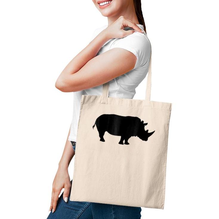 Rhinoceros Solid Black Silhouette Rhino Tote Bag