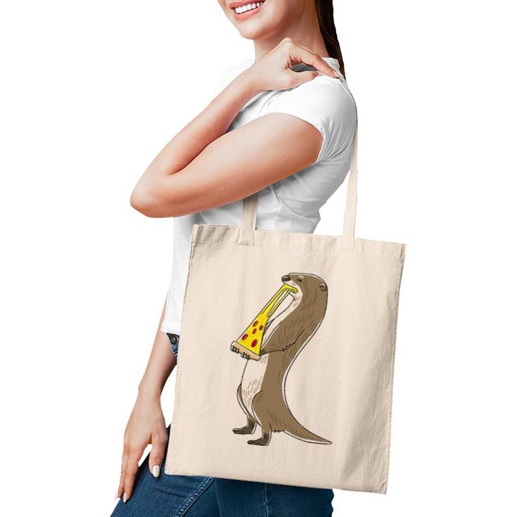 Sea Otter Eating Pizza Funny Animal Snack Food Lover Gift Tote Bag