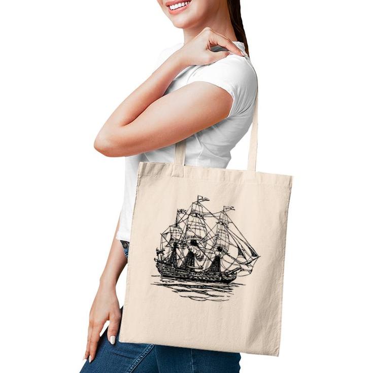 Sheldon Nerdy Vintage Retro Boat Pirate Ship Geek Gift  Tote Bag