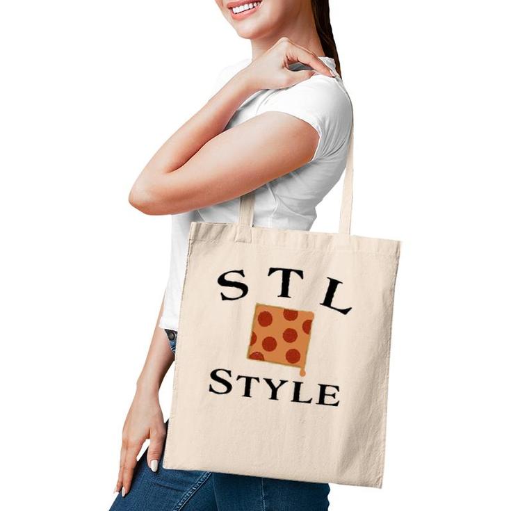 Stl St Louis Style Pepperoni And Provel Square Pizza Tote Bag