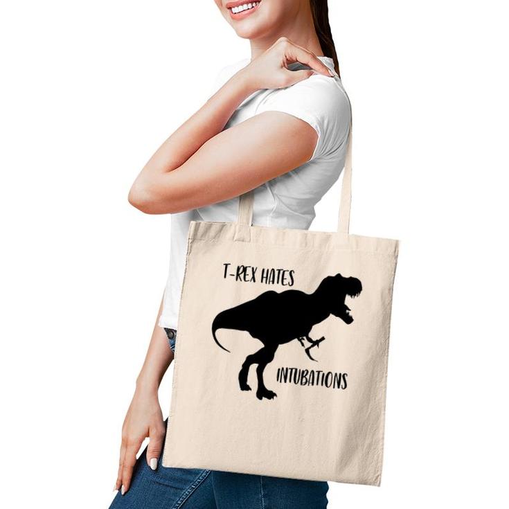 T Rex Hates Intubations Laryngoscopy Dinosaur Design Tote Bag
