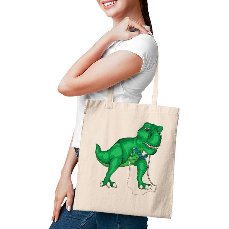 T-Rex Hates Jump Rope Cute Love Dinosaurs Funny Gym Gift Tote Bag