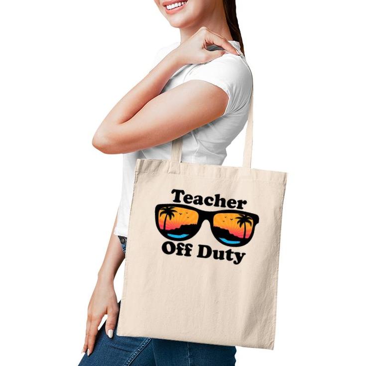 Teacher Off Duty Retro Sunglasses Funny Teacher Tote Bag