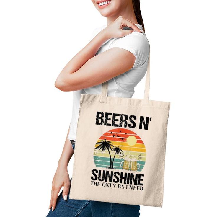 The Only Bs I Need Is Beer N' Sunshine Retro Beach  Tote Bag