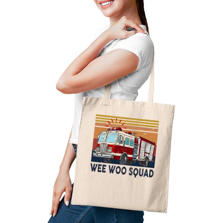 Wee Woo Squad Fire Truck Firefighter Vintage Tote Bag