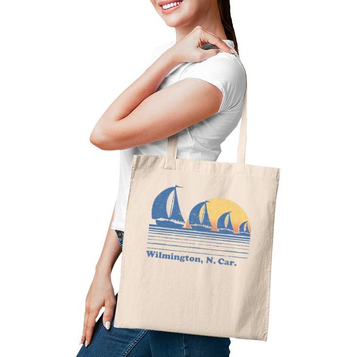 Wilmington Nc Sailboat Vintage 80S Sunset Tee Tote Bag