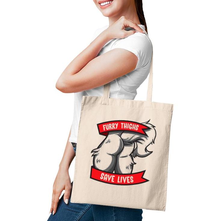 Wolf Furry Thighs Save Lives Proud Furry Pride Fandom Tote Bag