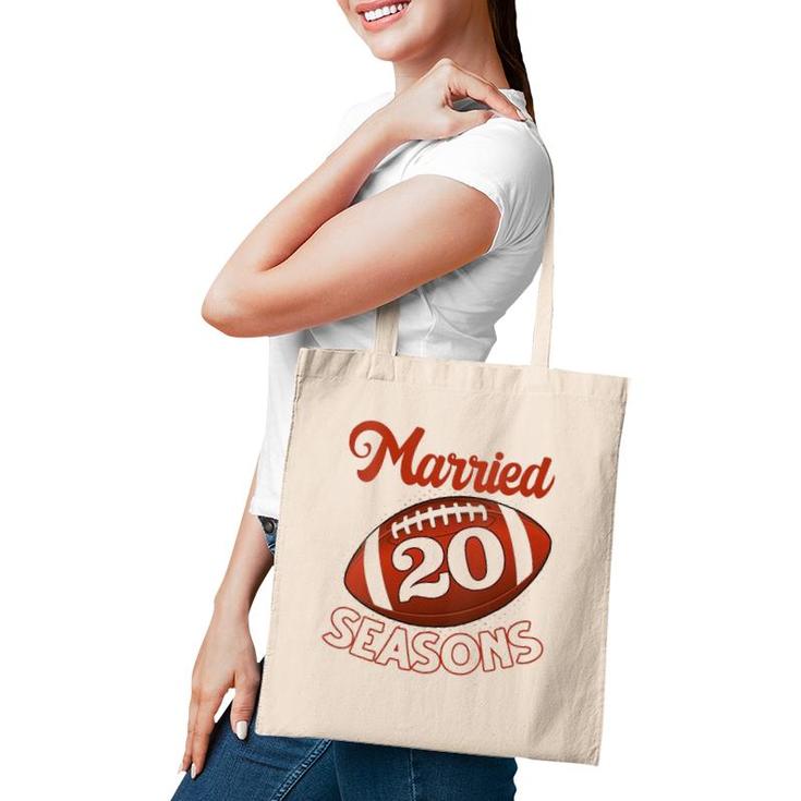 Womens 20 Years Of Marriage Happily Married For 20 Seasons Gift  Tote Bag