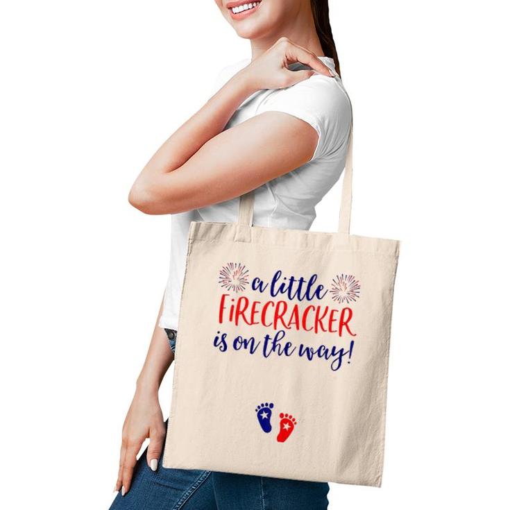 Womens 4Th Of July Pregnancy Announcement Couples Baby Reveal Tote Bag