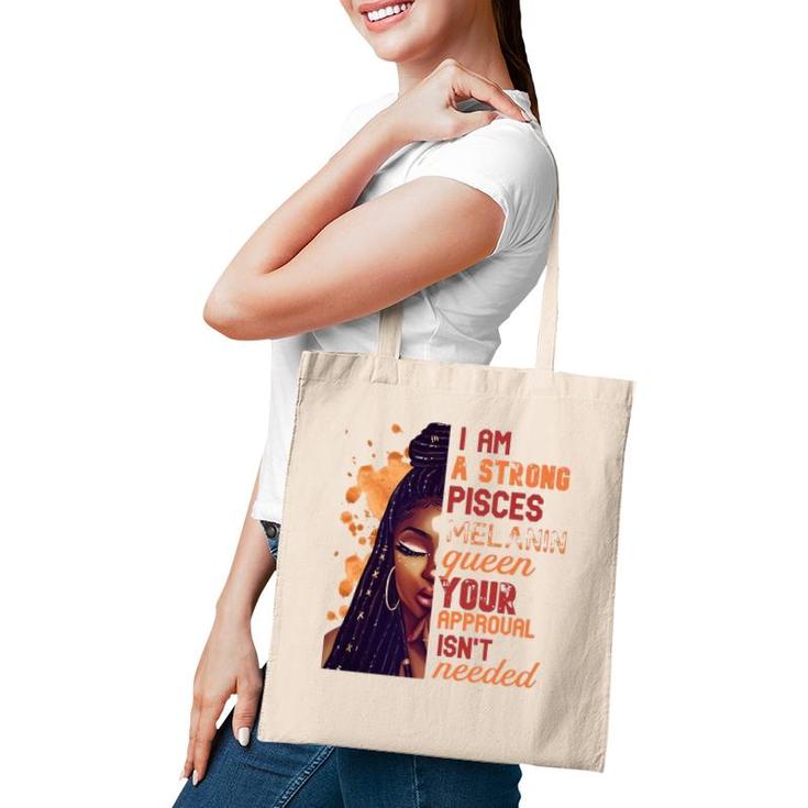Womens I Am Strong Pisces Melanin Queen Cute Birthday Womens Tote Bag