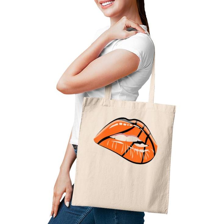 Womens Ich Liebe Basketball Lips Sport Game Day Tote Bag
