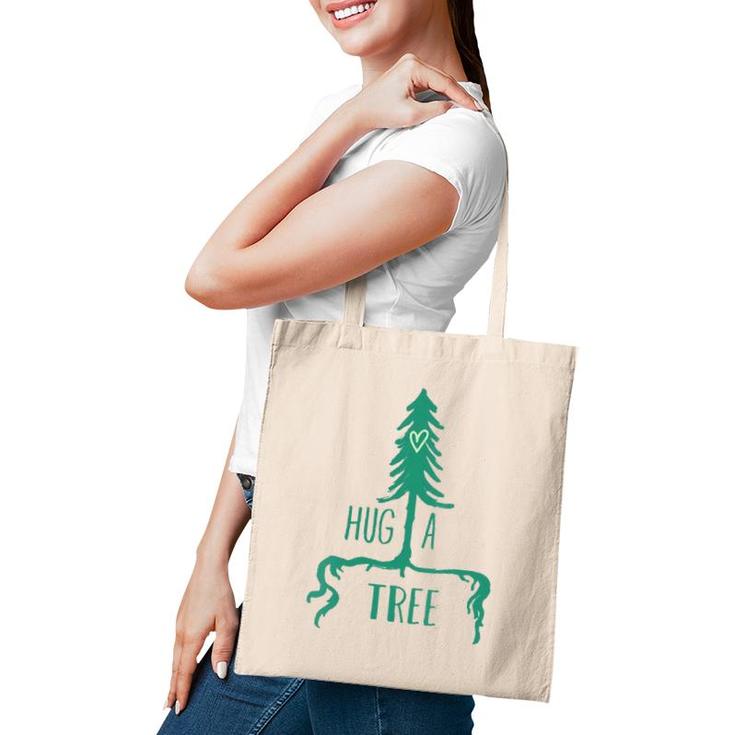 Womens Tree  - Tree With Heart Graphic Hug A Tree  Tote Bag