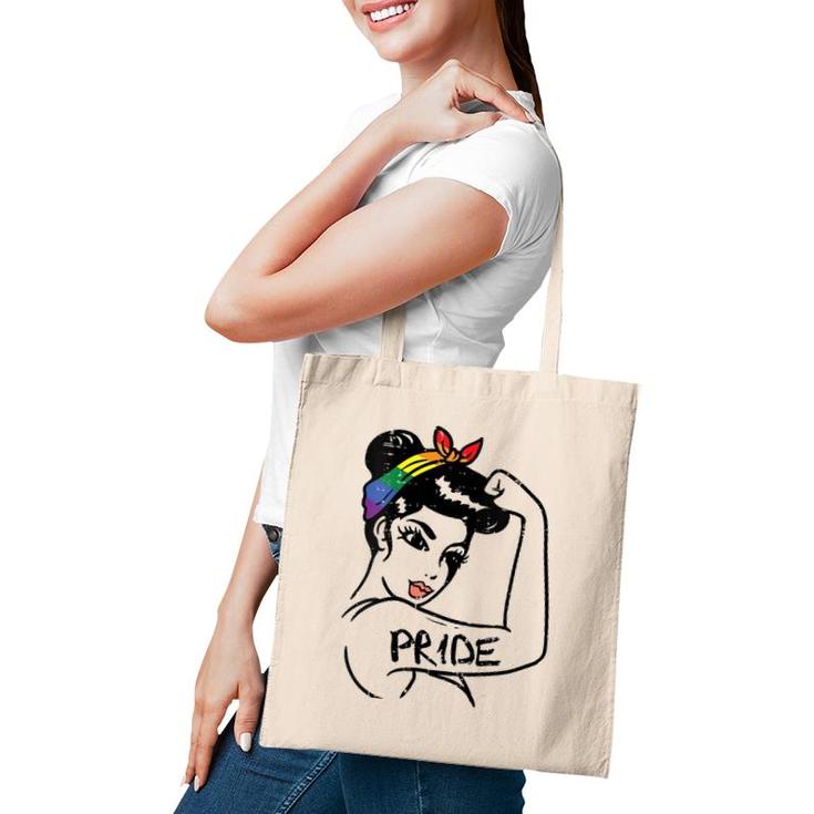 Womens Unbreakable Strong Woman Rainbow Gay Pride Lgbt Women Gift V-Neck Tote Bag