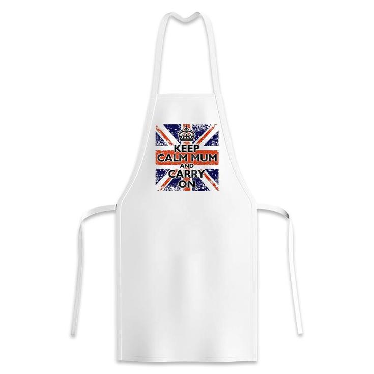 Keep Calm Mum And Carry On British Flag Apron