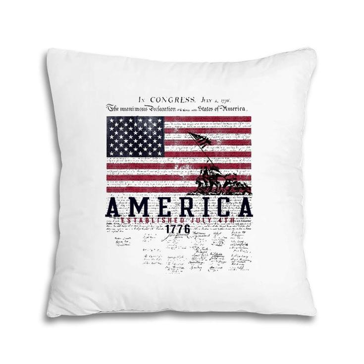 4Th Of July America Established July 4Th 1776 Ver2 Pillow