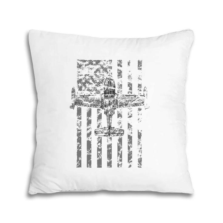 A-37 Dragonfly Vintage Flag Patriotic Jet Airplane Pillow