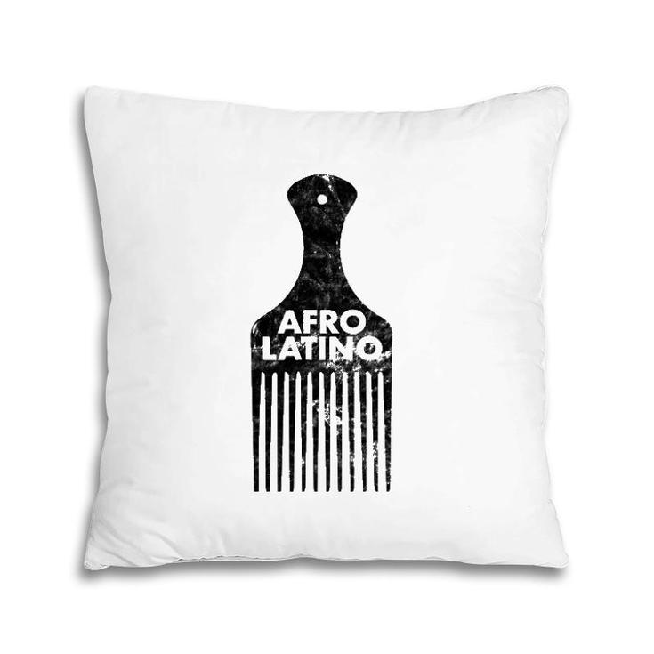 Afro Latino Hair Pick Distressed Vintage Look Pillow