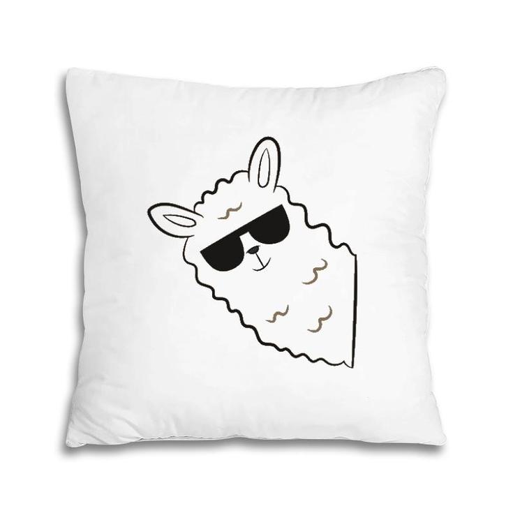 Alpaca Lover Llama With Sunglasses Cute Llama Alpaca Pillow