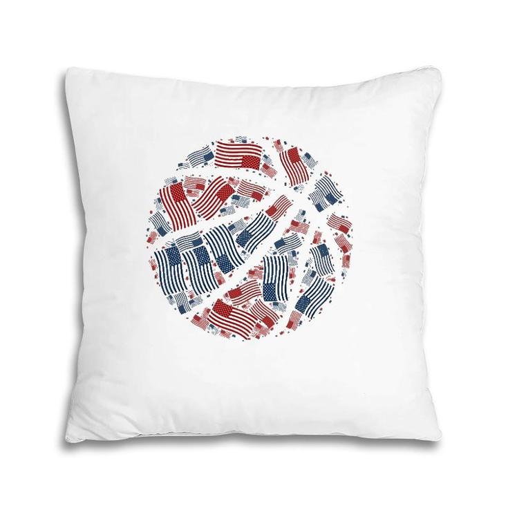 American Flag Usa Patriotic Basketball Ball - 4Th Of July Pillow