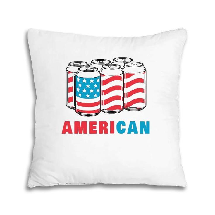 American Funny 4Th Of July Beer Patriotic Usa Flag Merica Pillow