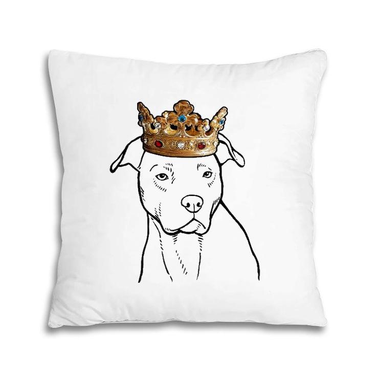 American Pit Bull Terrier Dog Wearing Crown Pillow