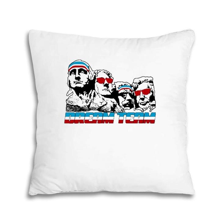 American Usa Flag Dream Team Funny Patriotic Retro Vintage Pillow
