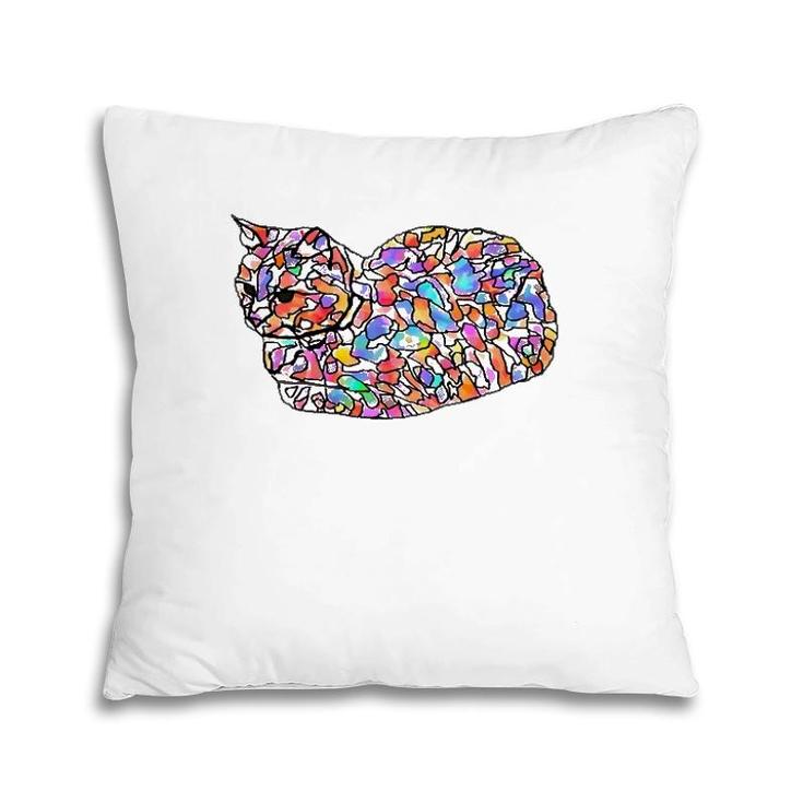Animalsatplay Multicolor Cat Lover Gift Pillow