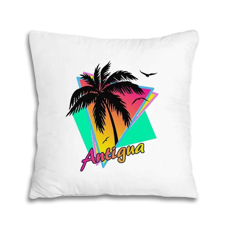 Antigua Tropical Summer Beach Palm Tree Sunset Pillow