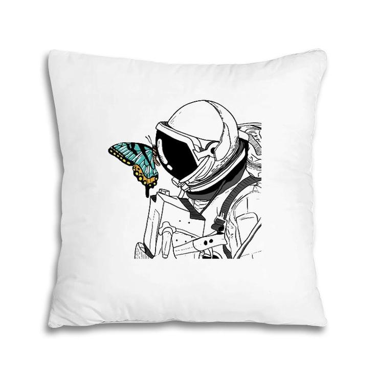 Astronaut Butterfly Art Cute Spaceman Insect Surrealism Gift Pillow