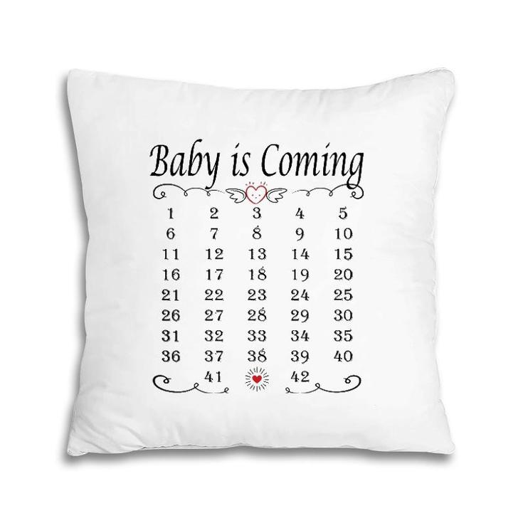 Baby Is Coming Calendar Pregnancy Memory Funny Announcement Pillow