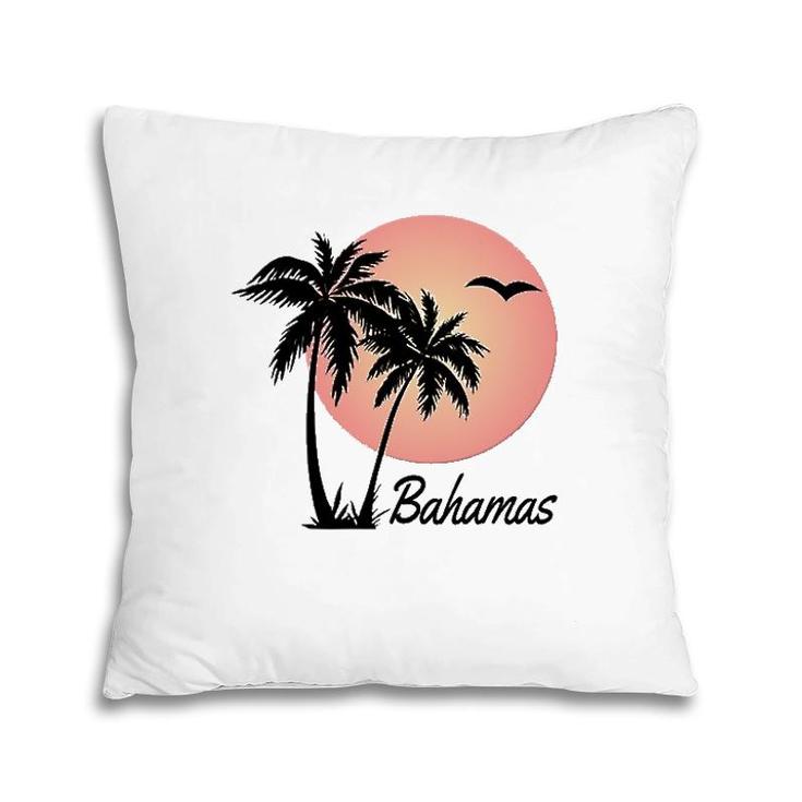 Bahamas Souvenir Gift Palm Tree Sun Beach Pillow