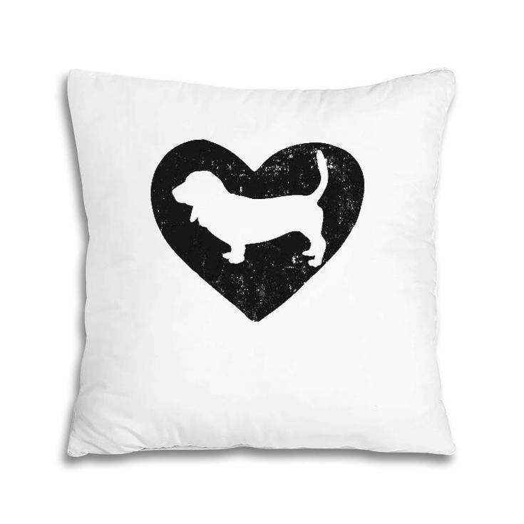 Basset Hound Dog Lover Heart Pillow