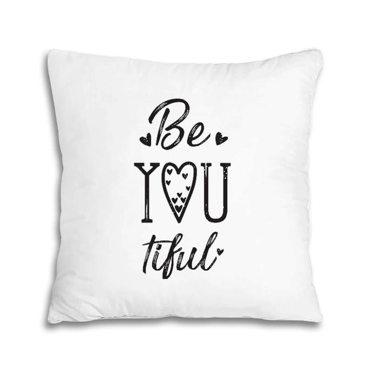Be You Tiful Hearts Beautiful Tee Pillow