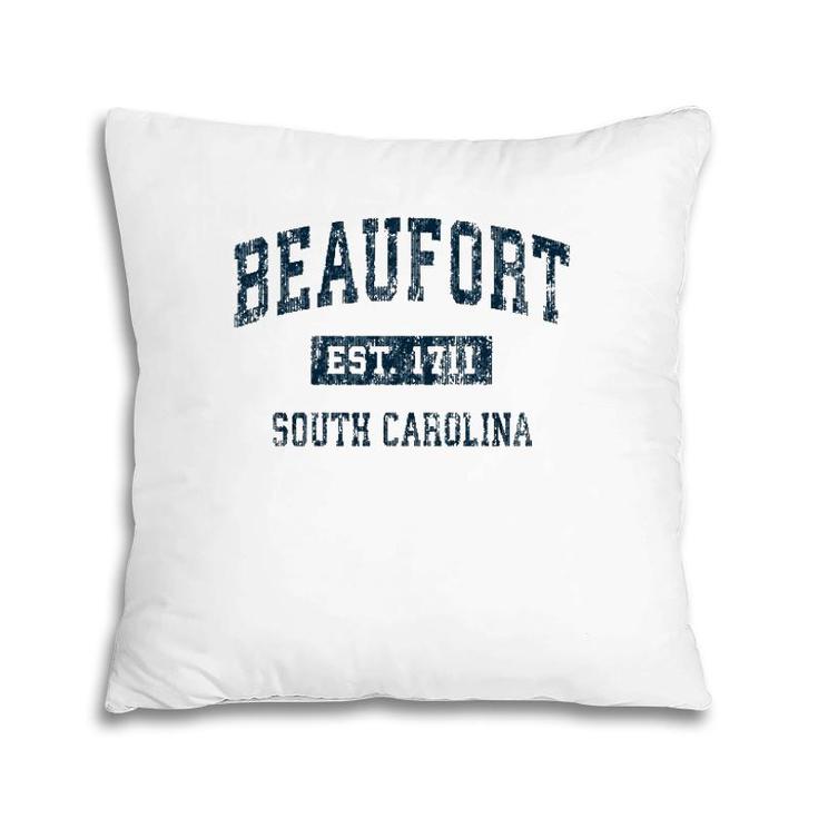 Beaufort South Carolina Sc Vintage Sports Design Navy Print Pillow