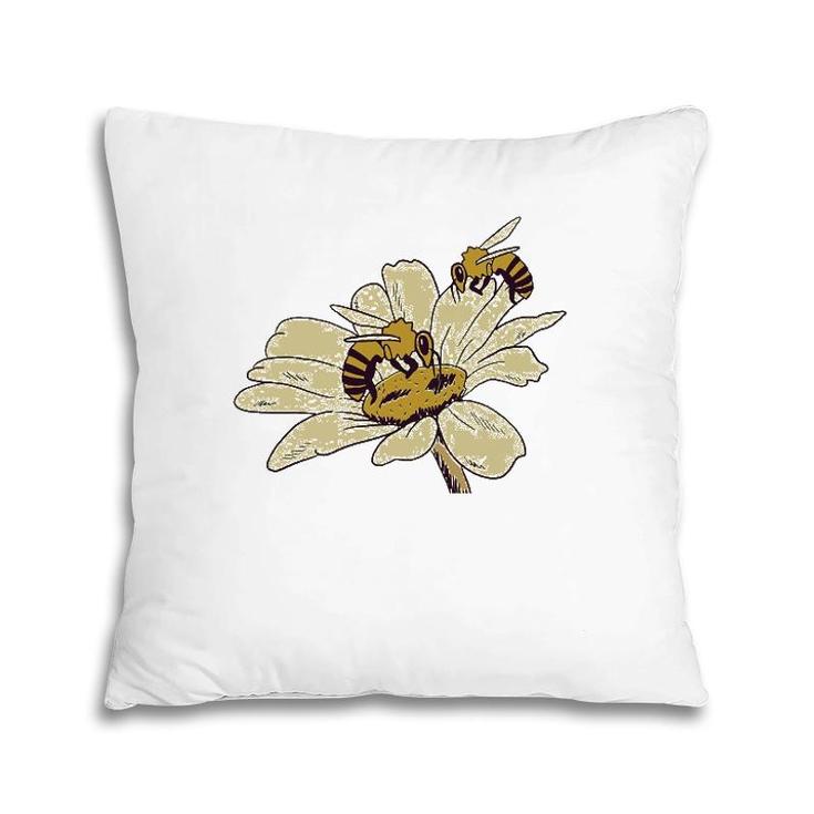 Bees On Flower Beekeeper Gift Pillow