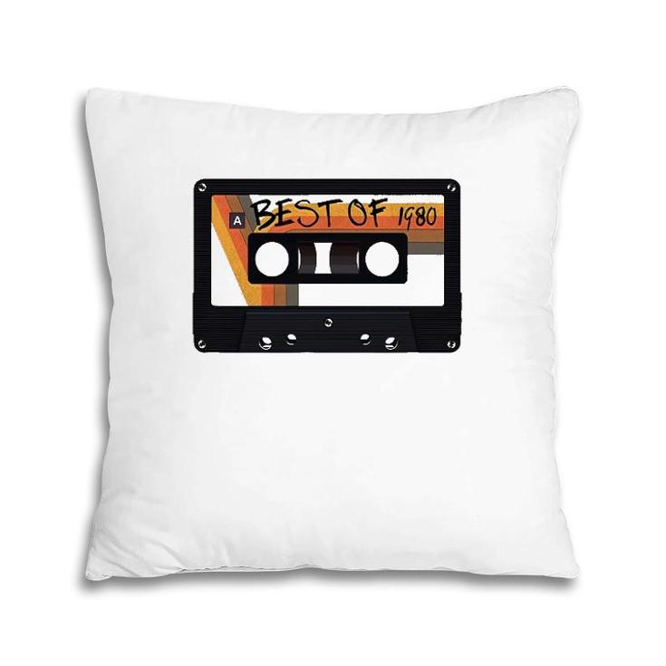 Best Of 1980 42Nd Birthday Cassette Tape Vintage Pillow