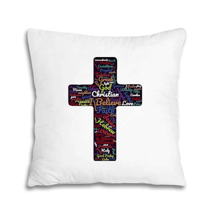 Biblical Christian Cross God Faith Gift Pillow