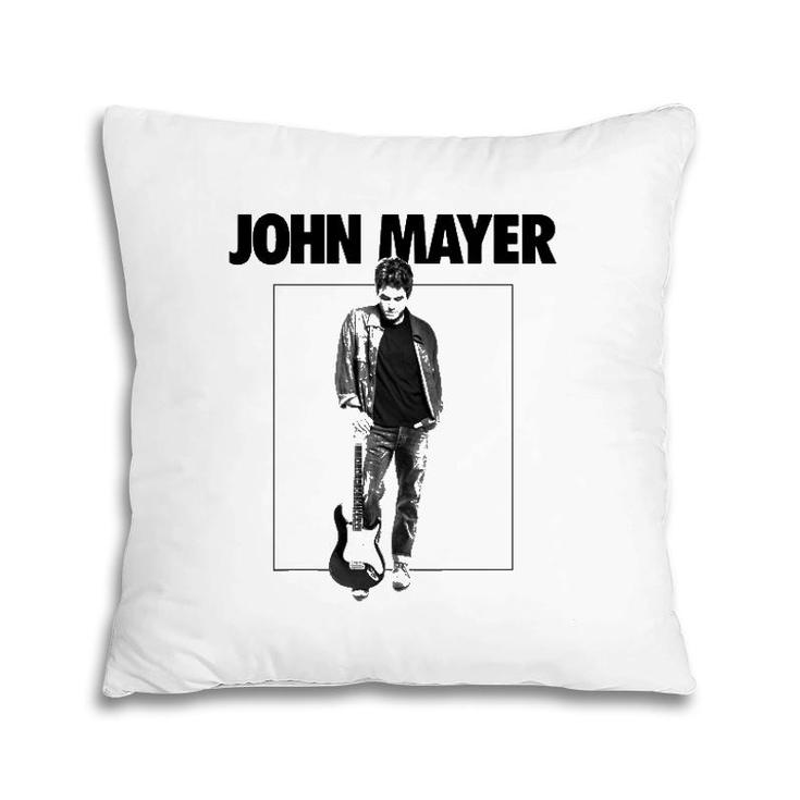 Black And White Johns Mayer Face Beautiful Design Art Music Pillow
