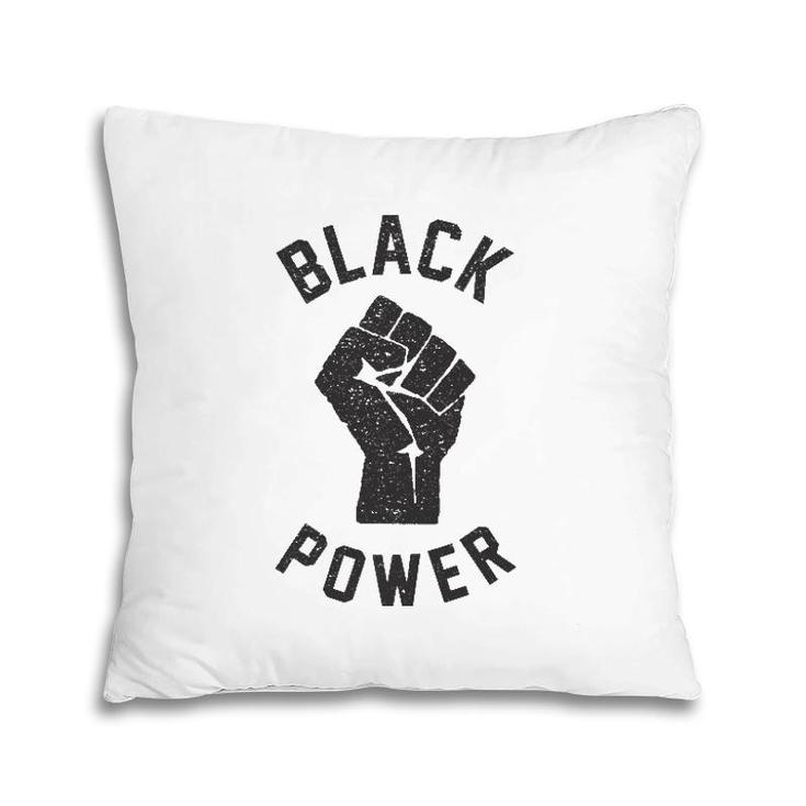 Black Power Raised Fist Vintage Pillow