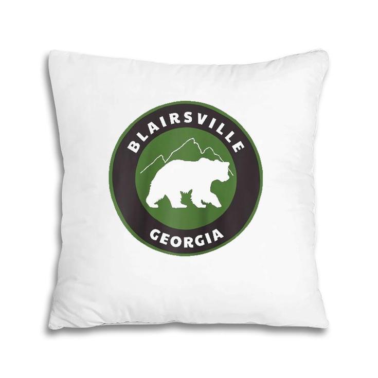 Blairsville Georgia Outdoors Ga Bear Mountains Badge Raglan Baseball Tee Pillow