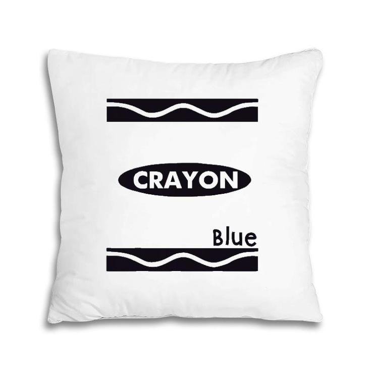 Blue Crayon Graphic Halloween Costume Group Team Matching Pillow